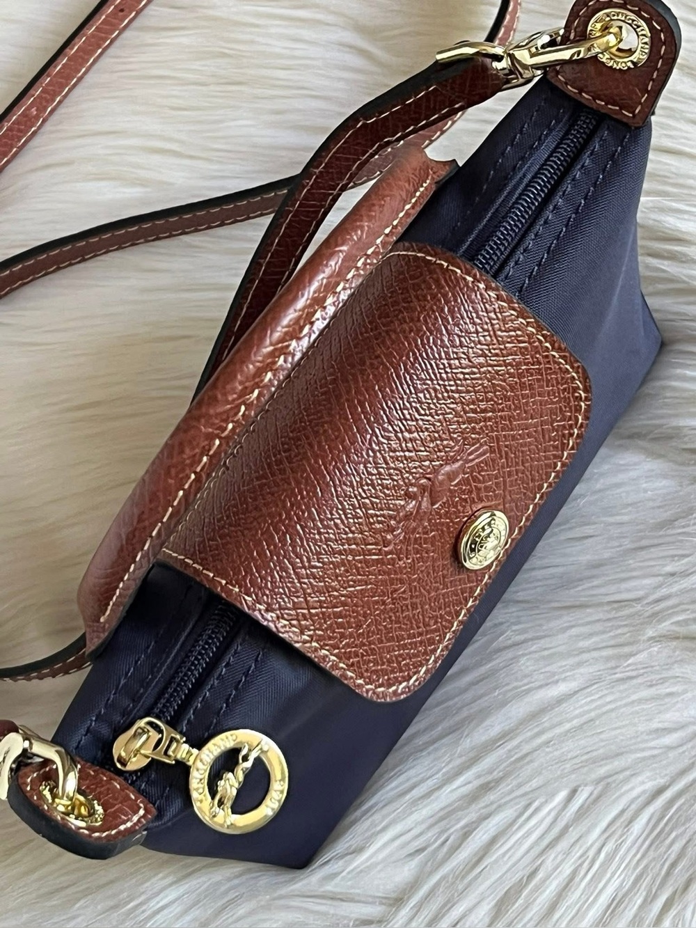 Longchamp XS Le Pliage Original Pouch with Strap - Picture 9 of 13